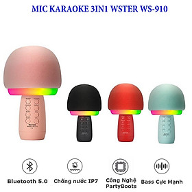 Mua Micro Karaoke Bluetooth Ws-910 Led 7 Màu Âm Thanh Cực Hay Có FM  Usb  Thẻ Nhớ
