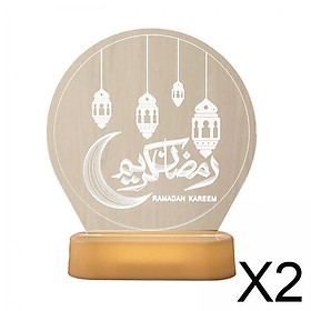 2xLED Night Light Home Decor Ramadan Muslim Mubarak Night Lamp Style 2