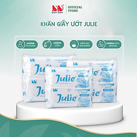 Khăn lạnh dùng một lần Julie vải bi 20 cái 24x24cm hương hoa hồng không hóa chất