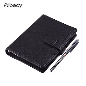 Aibecy Erasable Reusable Smart Notebook Hardcover Writing Journal Loose-leaf Leather Note Book Wet Hot Erase A6 Size 50