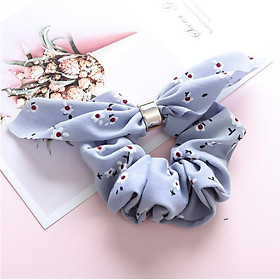 Dây buộc tóc Scrunchies lụa hoa nhí dễ thương có nhẫn HD81