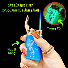Mua Hộp quẹt bật lửa khè Chief búng tay đánh lửa dạ quang hút ánh sáng hình mã đáo thành công - (xài gas)
