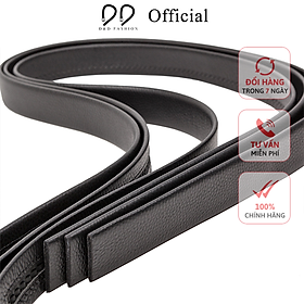 Dây Nịt Nam Không Mặt Khóa, Dùng Cho Đầu Khóa Tự Động D&D Fashion - Bo tròn đen