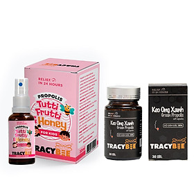 COMBO KEO ONG VIÊN ĐẬM ĐẶC + KEO ONG XỊT TRÁI CÂY BRAZIL TRACYBEE