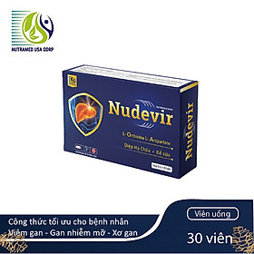NUDEVIR - Công thức tối ưu cho bệnh nhân viêm gan, gan nhiễm mỡ, xơ gan, hỗ trợ thải độc gan, cải thiện gan nhiễm mỡ (Hộp 30 viên) - Nhà máy liên doanh với Medinej - USA và đạt chuẩn GMP - WHO