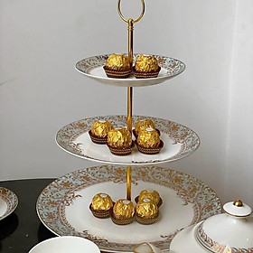 Kệ bánh 3 tầng Xanh Ngọc Dây Vàng Imperial sang trọng Hàng chính hãng