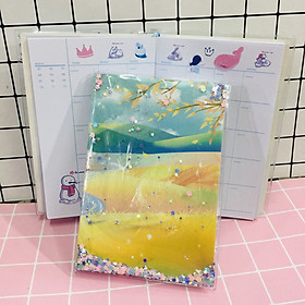 SỔ TAY bìa nhũ nước chảy siêu 12.5CM X 18CM ( giao ngẫu nhiên)