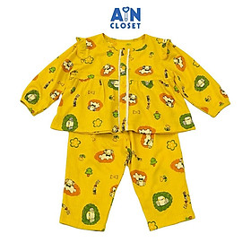 Bộ quần áo Dài bé gái họa tiết Cún Vàng Thun cotton - AICDBGAA9BPP - AIN Closet