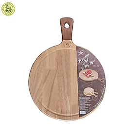 Thớt Gỗ Cao Su Tay Cầm Tròn Dài 34, 37, 40 cm - Đồ Gỗ Nhà Bếp Thương Hiệu Trường Sơn