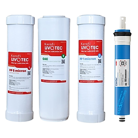 Mua Combo Bộ 4 Lõi Lọc Nước Karofi Livotec 1 2 3 + Màng RO DUPONT FILMTEC (Lõi Số 4) - Hàng Chính Hãng