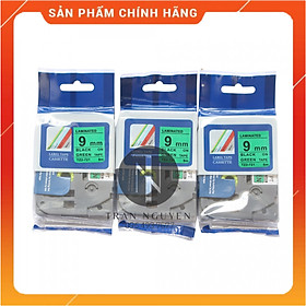 [Combo 3 hộp] Nhãn In Brother Tz2-721 - Đen nền xanh lá 9mm x 8m - Hàng nhập khẩu