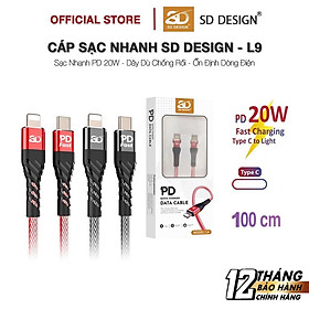 Mua Cáp sạc nhanh PD 20W SD Design L9  hỗ trợ sạc nhanh dây dù chống đứt an toàn bảo hành 1 đổi 1