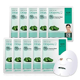 Mặt Nạ Dermal Tinh Chất Lô Hội Ngăn Ngừa Lão Hóa Da Aloe Collagen Essence Mask 23g - 10 Miếng