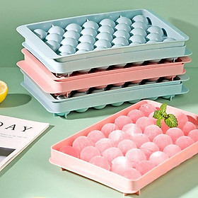 Mua Khay Làm Đá Tròn 33 Viên Có Nắp Đậy Cao Cấp