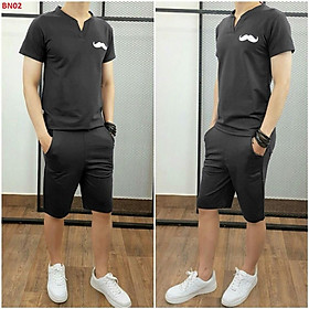 Sét Bộ đồ nam in râu hàn quốc