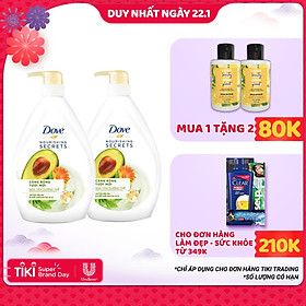 Combo 02 Sữa Tắm Dove Căng Bóng Tươi Mới - Bơ 530G