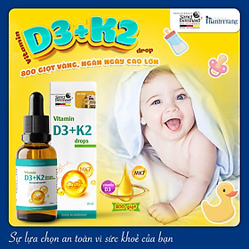 Vitamin D3 K2 MK7 Drops Sanct Bernhard tăng chiều cao, bổ sung canxi giúp xương răng chắc khỏe, bé ngủ ngon (Hộp 10ml)