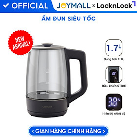 Mua Ấm Đun Siêu Tốc Locknlock Smart Glow Glass Electric Kettle EJK276GRY 1.7L  Hàng Chính Hãng  5 Mức Nhiệt - JoyMall