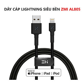Mua Cáp sạc cho iPhone dây dù ZMI AL805 chuẩn MFI  dài 1m - Đen - Hàng chính hãng