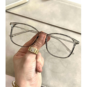 Kính gọng nhựa dẻo Hàn Quốc siêu bền, nhẹ dáng vuông màu thạch xám