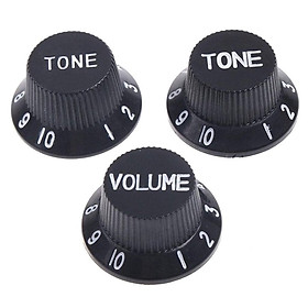 3pcs Black  Volume Tone Control Knobs for Electric Guitar