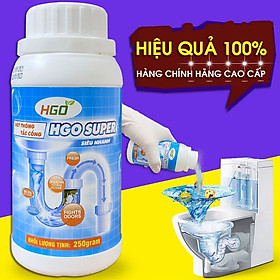 Bột thông cống HGO SUPER thông tắc bồn cầu, bồn rửa bát, đường ống cực mạnh, an toàn với đường ống - Hộp 250g