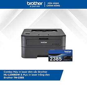 Mua  Hàng chính hãng  Combo Máy in laser đơn sắc Brother HL-L2366DW và Mực in laser trắng đen Brother TN-2385