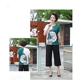 Bộ mặc nhà trung niên_lụa