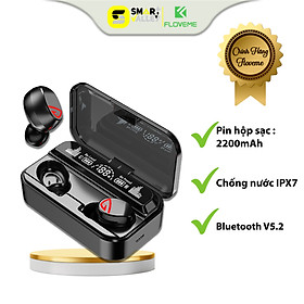 Mua Tai nghe kiêm sạc dự phòng 2200mAh S10 Pro cao cấp FLOVEME  - Công nghệ bluetooth 5.2 - Chống nước tiêu chuẩn IPX7 - Cảm ứng vân tay - Hỗ trợ đàm thoại - Hàng chính hãng