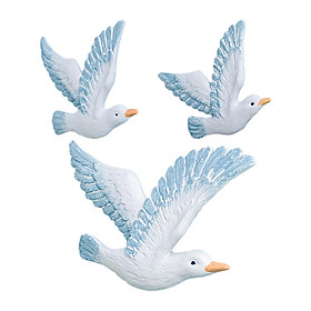 3Pcs Seagull Wall Decor 3D Seagulls Ornaments for Living Room Garden Coastal
