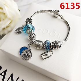 Vòng Tay Bạc Pan Nữ đính cườm S925 Bạc Retro DIY Glass Bead Bracelet - Hàng Cao Cấp- Cung Cấp Bởi AmandaC Life