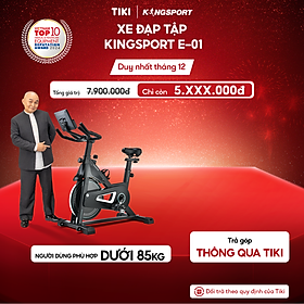 Xe đạp tập KINGSPORT Active E-01 thiết kế năng động, bánh đà 6kg, kháng lực từ tính êm ái, tích hợp đồng hồ đo lường chỉ số, cân nặng phù hợp từ 80-85kg