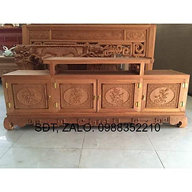 Kệ tivi gỗ gõ đỏ dài 2m2 rộng 61 hàng dầy dặn đẹp ko rác giá 7500000