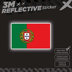 PORTUGAL FLAG 3M - Reflective Sticker Die-cut Hình dán phản quang thương hiệu STICKER FACTORY