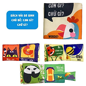 Sách Vải Song Ngữ Việt Anh Phát Triển Tư Duy và Đa Giác Quan Cho Bé Sơ Sinh Size Mini 12x12cm - PiPo Vietnam