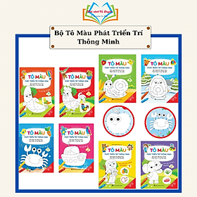 Tô màu phát triển trí thông minh - Tô màu song ngữ Anh - Việt (Túi 8 cuốn, dành cho trẻ 2 - 6 tuổi)