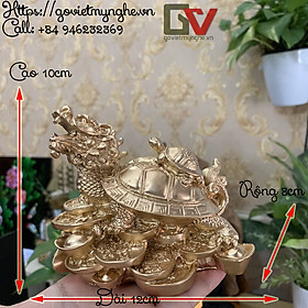 Mua Tượng đá trang trí long quy - màu nhũ vàng