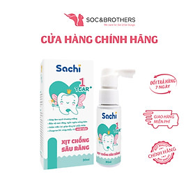 Xịt ngăn ngừa sâu răng Sachi 12M+ 30ml dành cho bé