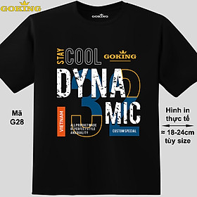 DYNAMIC, mã G28. Áo thun hàng hiệu Goking cao cấp cho cả gia đình. Form unisex cho nam nữ, trẻ em. Quà tặng ý nghĩa cho bố mẹ, con cái, bạn bè, doanh nghiệp, hội nhóm - Đen, vải 100% cotton - 0