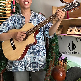 Mua Đàn guitar mini 3/4 acoustic - Cao 98cm - Tăng 6 phụ kiện - Âm vang sáng