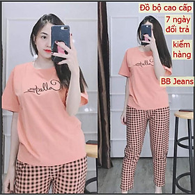 Bộ đồ nữ mặc nhà đi chơi nguyên set áo và quần thun cotton Thái co dãn thoải mái What CLL