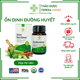 Viên uống Hỗ trợ Tiểu Đường, ổn định đường huyết, kiểm soát đường huyết (100% Chiết xuất Thảo Dược) - Teresa Herbs GlucoResistance (Made in USA)- Hộp 90 viên 500mg/viên