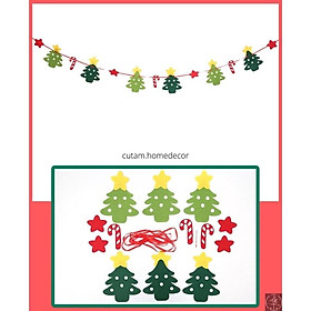 Mua Dây treo Giáng sinh  cờ treo trang trí Noel  cây thông  Merry Christmas dài 3m