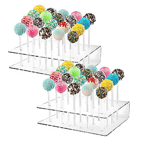 Bộ 2 hỗ trợ với kẹo mút acrylic trong suốt ở 20 lỗ, hỗ trợ cho màn hình pop cho trẻ em tắm cho bé sinh nhật