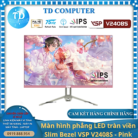 Mua Màn hình vi tính VSP V2408S 24inch  HỒNG  (23.8  IPS FHD 75Hz  HDMI+VGA) - Hàng chính hãng TECH VISION phân phối