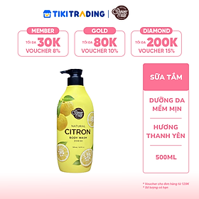 Sữa tắm cao cấp Hàn Quốc Aekyung Showermate Natural Citron (Hương Thanh Yên tươi mát) 500ml