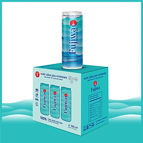 Hình ảnh Nước Uống Giàu Hydrogen Cao Cấp Fujiwa Đóng Lon 330ml - Detox Hỗ trợ tiêu hoá, Cải thiện đường ruột, Giải độc gan