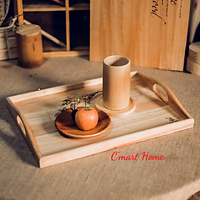 Mua Khay gỗ chữ nhật đựng đồ ăn  bưng bê  nhiều họa tiết  trang trí  decor đựng đồ ăn  khay gỗ