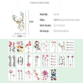 Bộ 60 Tờ Hình Xăm Dán Thời Trang, Hình Xăm Tattoo Cao Cấp Siêu Đẹp Như Hình Xăm Thật, Rất Nhiều Mẫu Hình Lựa Chọn, Chất Liệu An Toàn, Không Gây Hại Cho Da, Sử Dụng Đơn Giản Có Thể Xóa Dễ Dàng