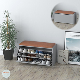 Mua (TG01) Tủ Giày Gỗ - Kệ Giày Dép Cánh Lật Cao Cấp Kết Hợp Nệm Ghế Ngồi Mang Giày Tiện Dụng